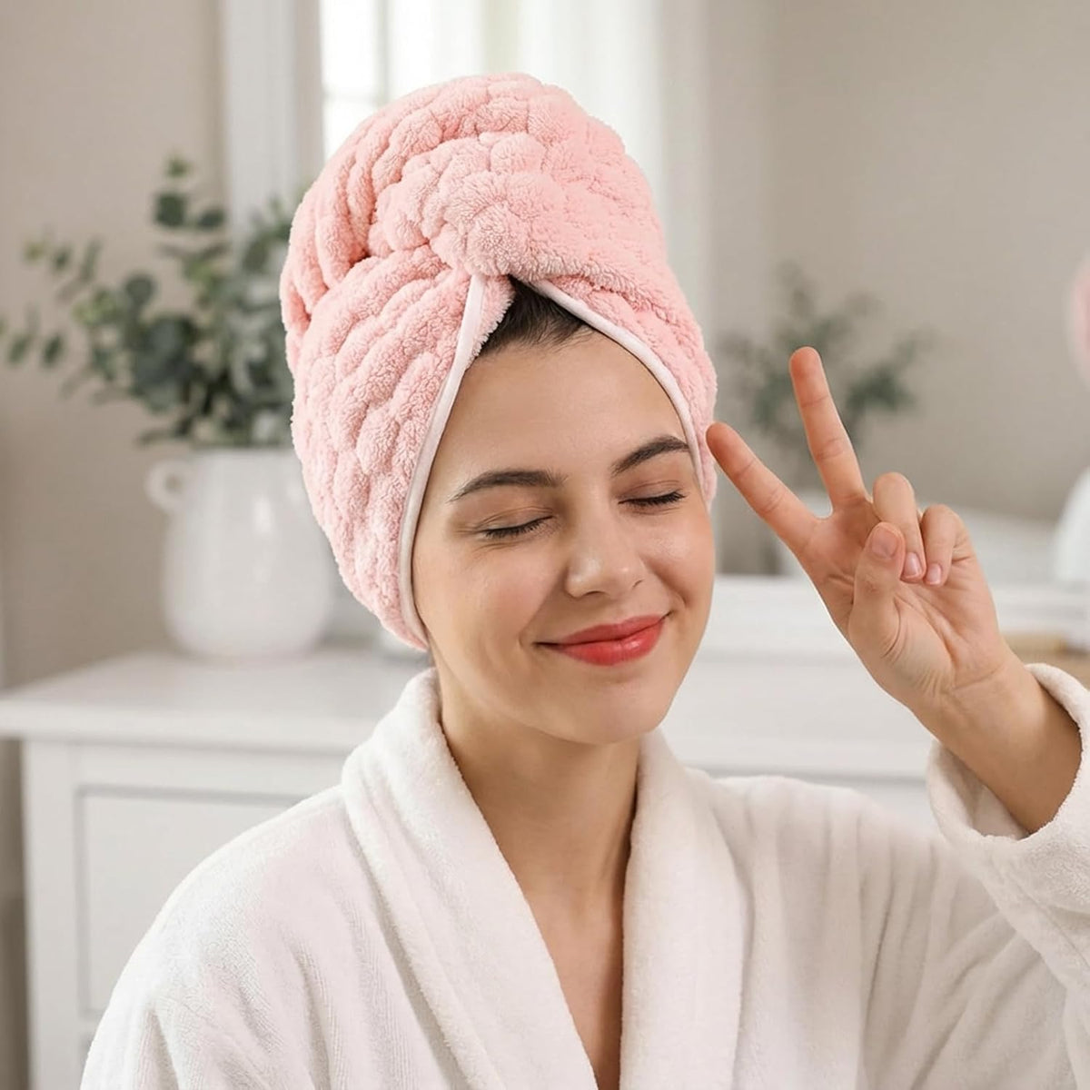 REDKISS Paquete de 3 Toallas de Microfibra para el Cabello - Toalla...