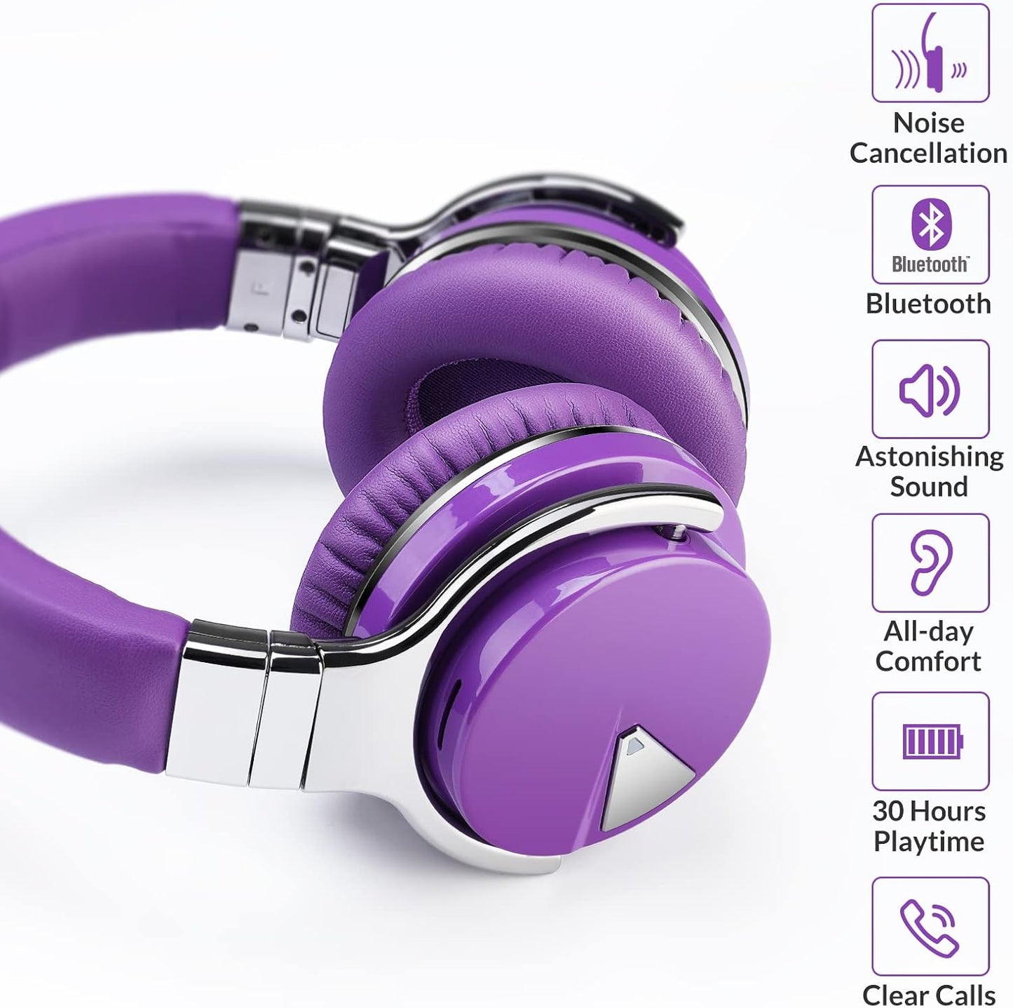 Silensys E7 Auriculares Bluetooth con cancelación activa de ruido c...
