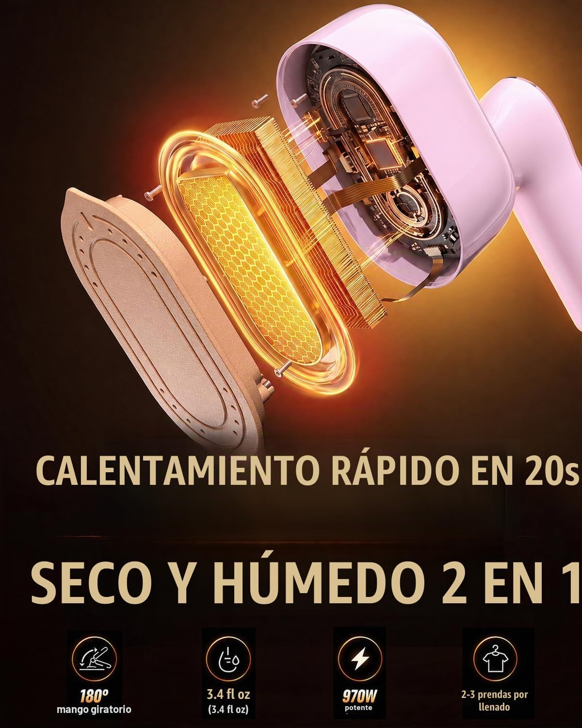 Vaporizador de hierro para ropa, vaporizador de ropa de viaje con m...