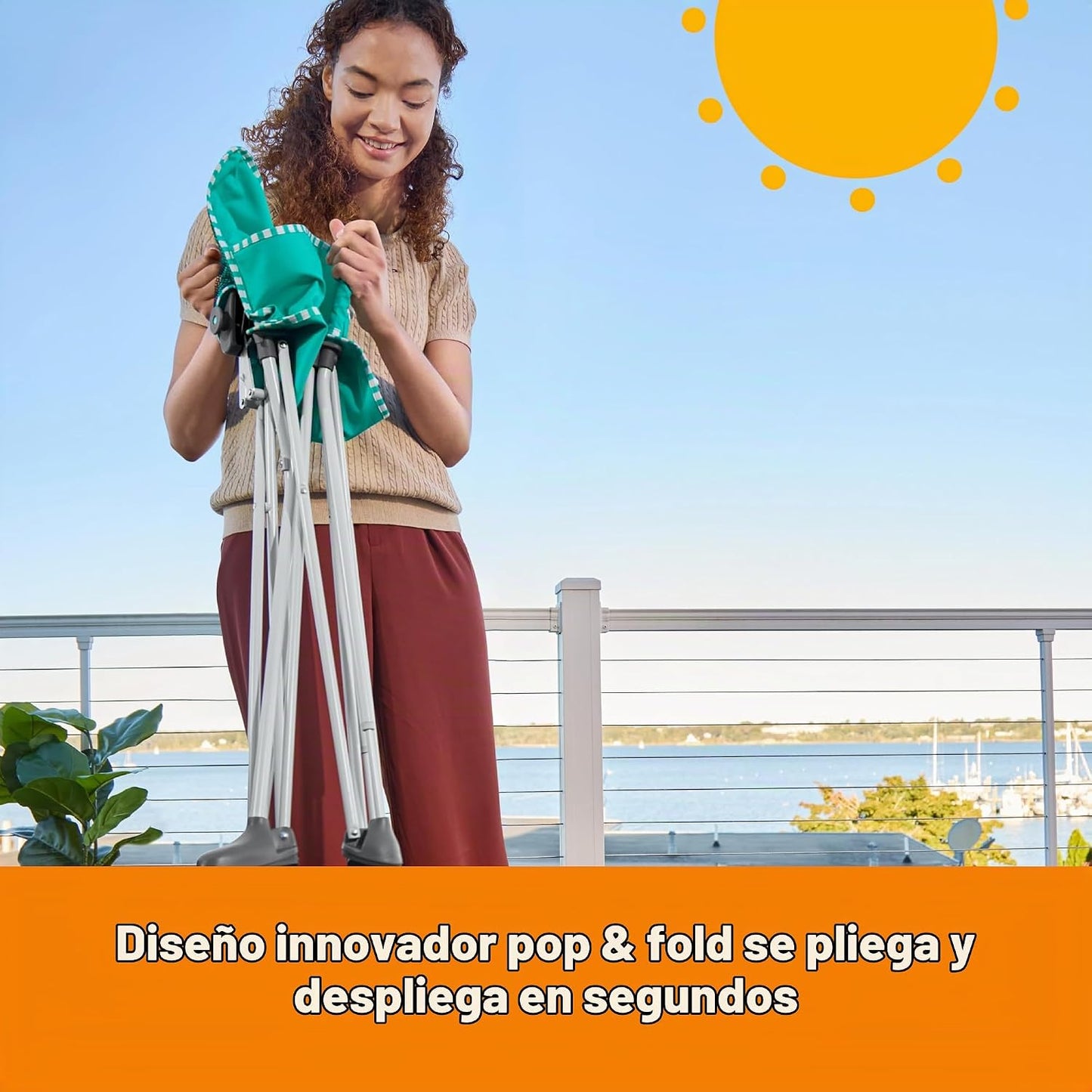Bright Starts Pop 'N Dine - Silla alta portátil, para interiore...