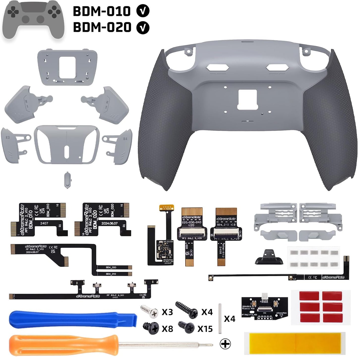 eXtremeRate RISE4 Plus MAX Kit de paletas traseras con topes de gat...