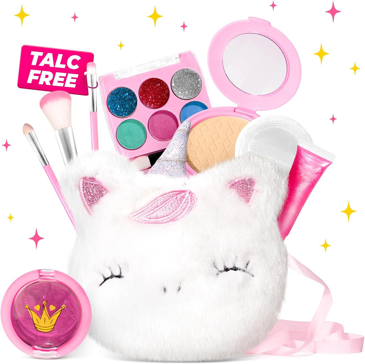 ULOVEME Kit de maquillaje lavable para niñas de 4 a 6 años con mone...