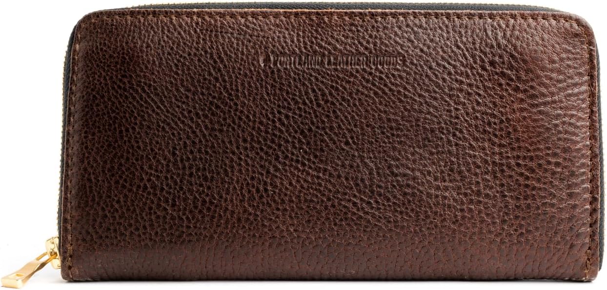 Cartera de acordeón con cremallera para mujer de Portland Leather G...
