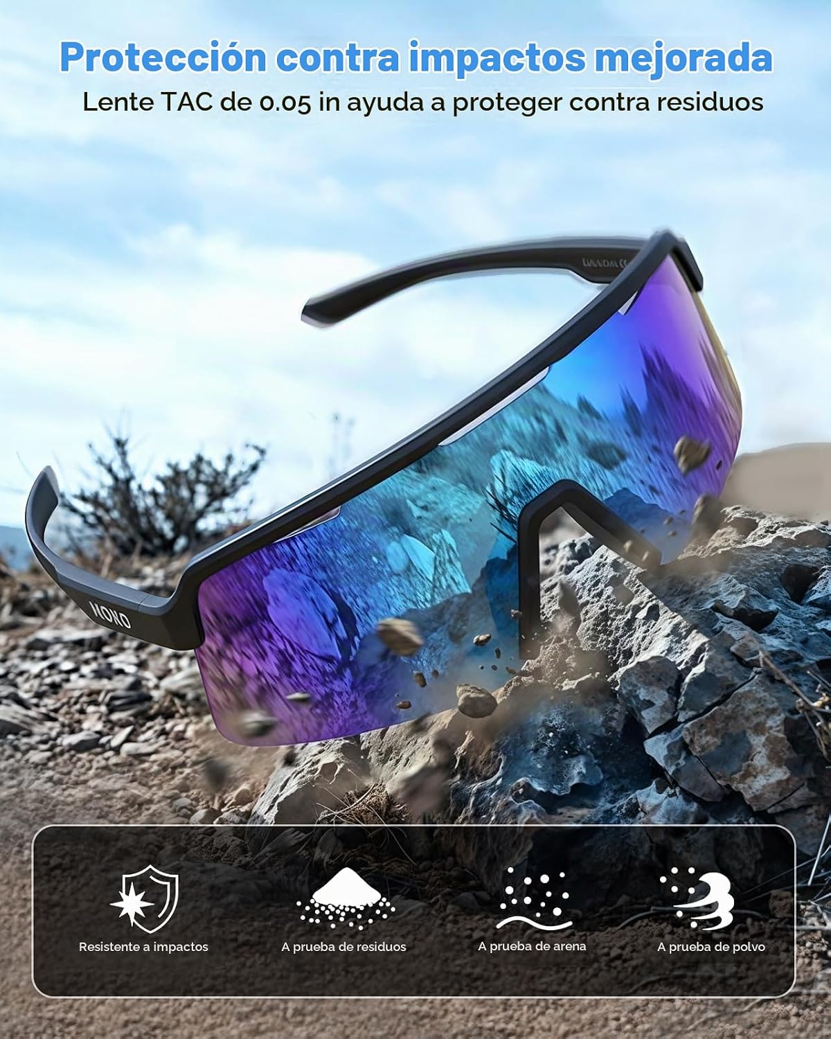 MoKo Gafas de sol polarizadas para correr para hombres y mujeres, u...