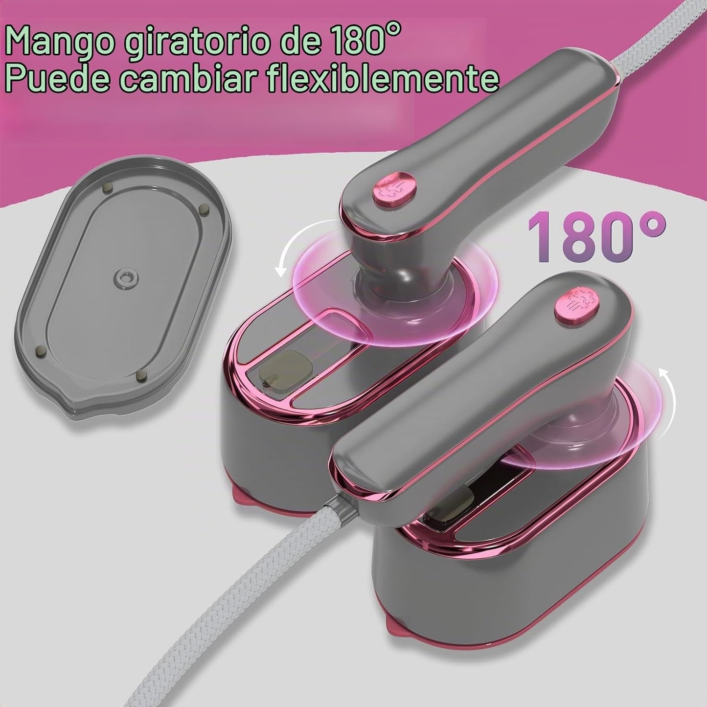 Plancha de vapor de viaje para ropa, mini máquina de planchar portá...