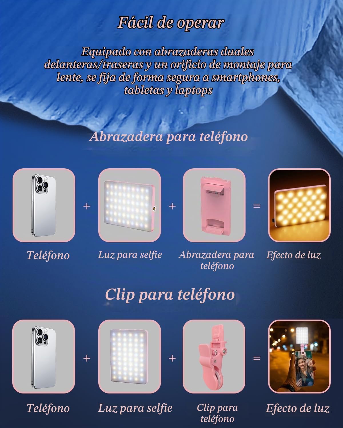 60 LED Luz Portátil para Selfie Iluminación de Videoconferencia con...