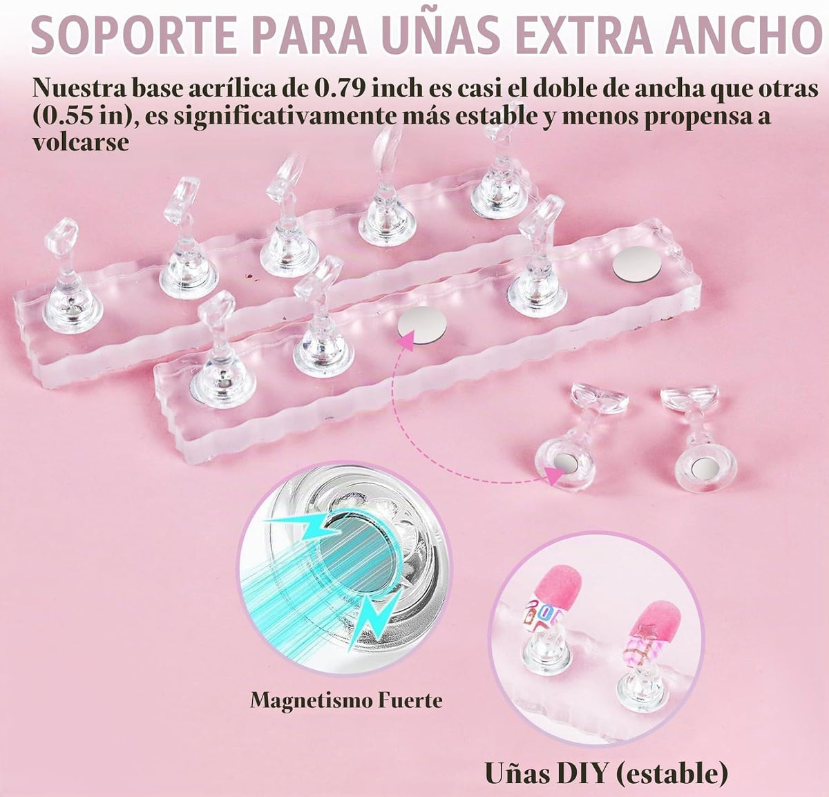 ESUOHYM 50 bolsas de embalaje de uñas con soporte de uñas para uñas...