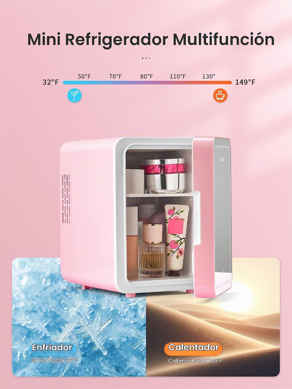 Reemix Refrigerador para el cuidado de la piel, mini refrigerador d...