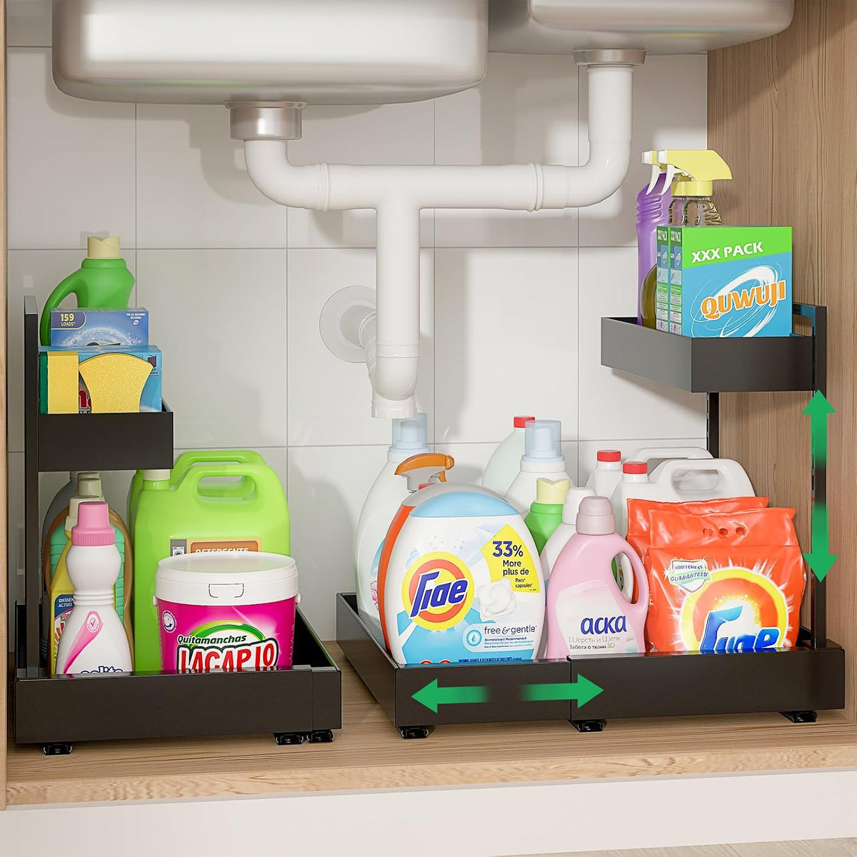 REALINN Organizadores y almacenamiento ampliables para debajo del f...