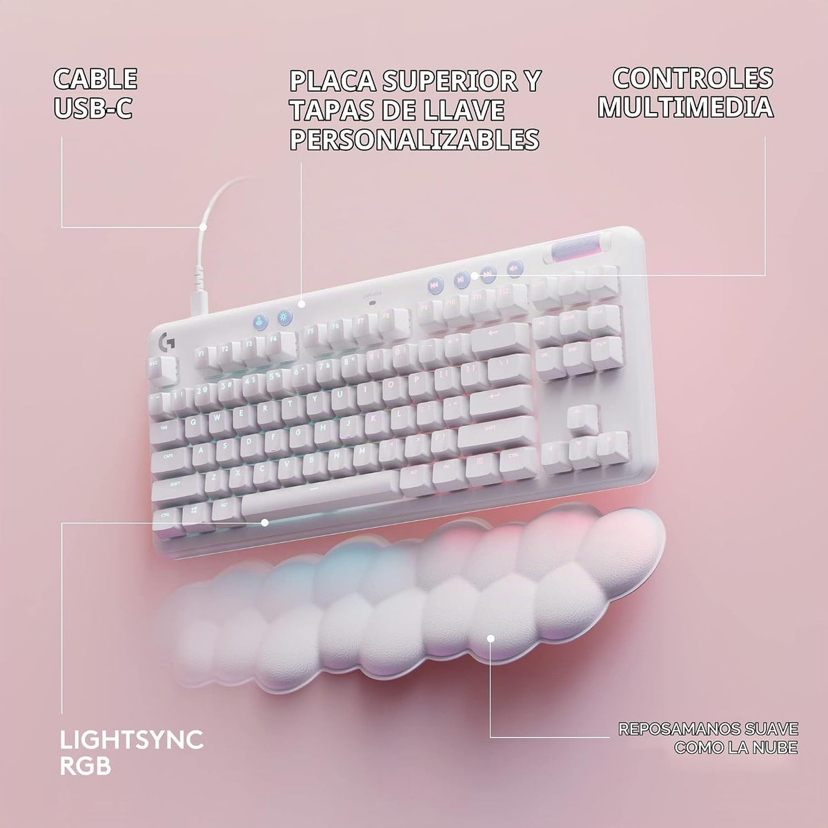 Logitech G - Teclado mecánico con cable G713 para juegos con ilumin...