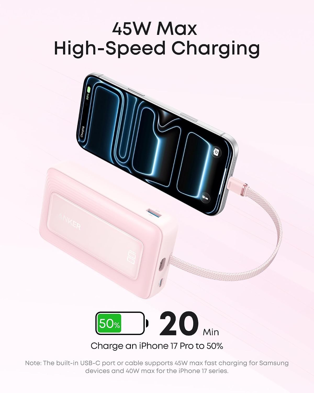 Anker Zolo Power Bank, cargador portátil de 20,000 mAh 45 W con USB...