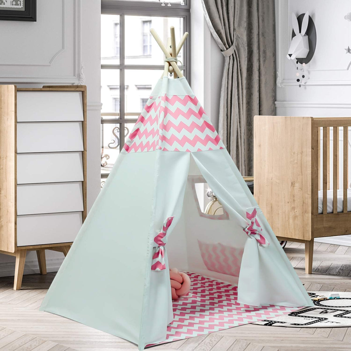 Tienda de campaña tipi para niñas y niños, camiseta para jugar en i...