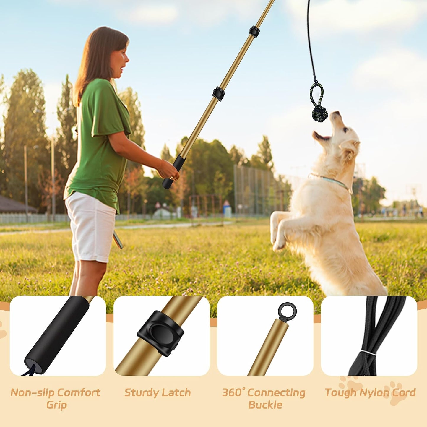 AmaCielo Poste de coqueteo para perros, juguetes interactivos de ti...