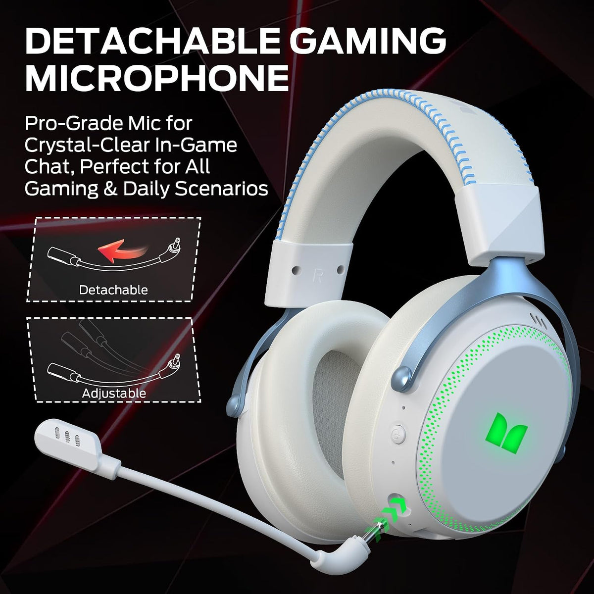 Monster Mission 350 Auriculares inalámbricos para juegos para PC, P...