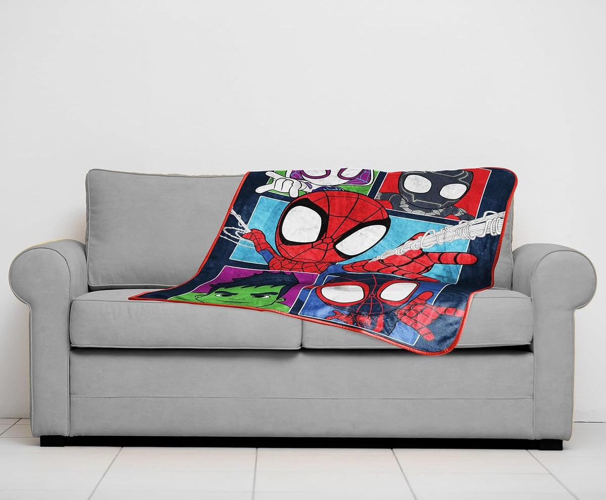 Sunny Side Up Manta de viaje de felpa Marvel Spidey &amp; His Amazi...