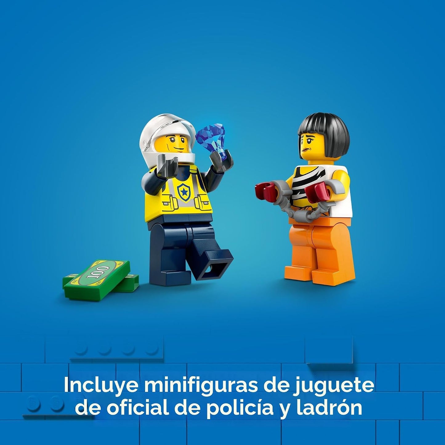 LEGO Coche de policía de la ciudad y persecución de autos musculare...