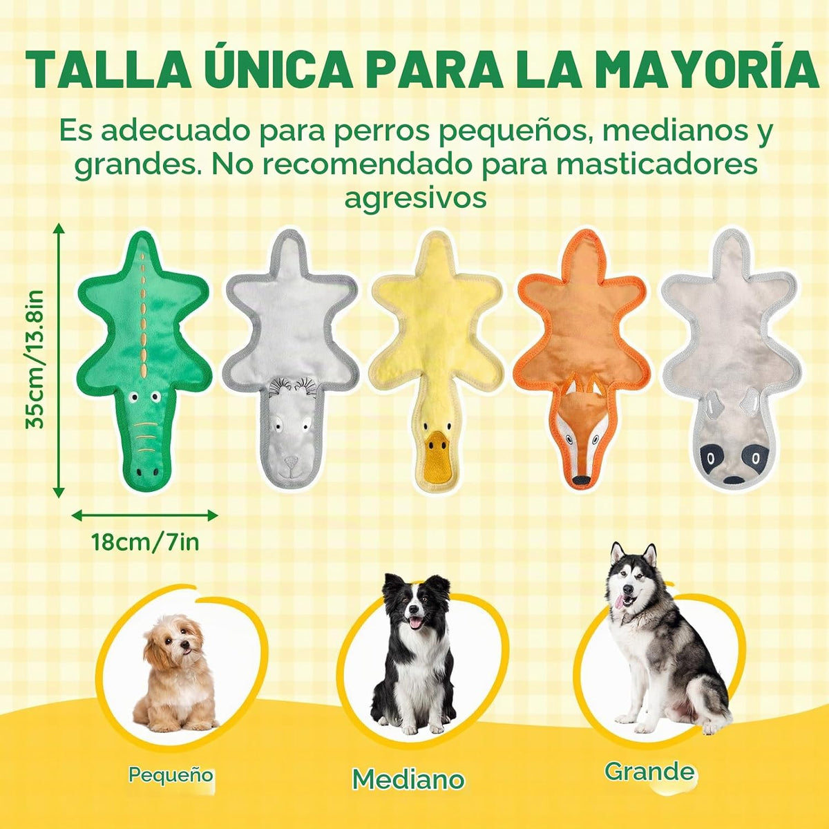 COPHCY Juguetes chirriantes para perros sin relleno, 1 juguete mast...