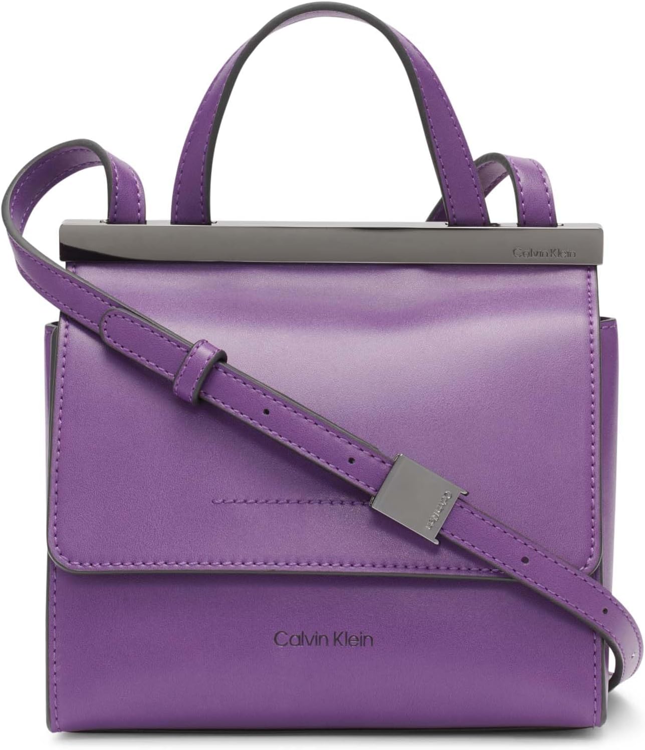 Calvin Klein Mini bolso cruzado con solapa coral
