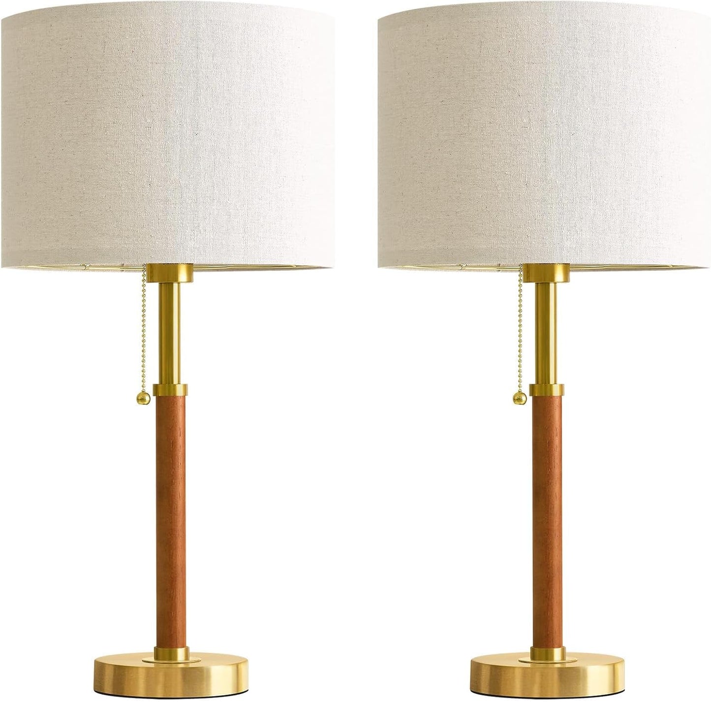 Lámparas de mesa de madera de 22 pulgadas, lámpara moderna de media...