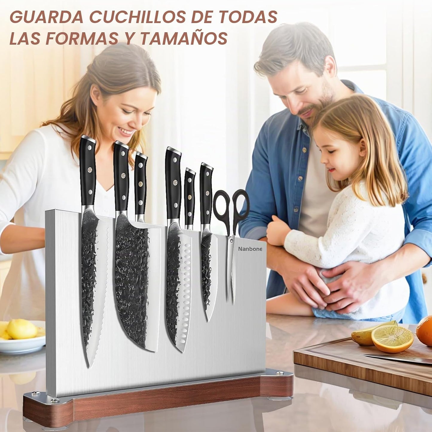 Nanbone Bloque magnético para cuchillos sin cuchillos, soporte magn...