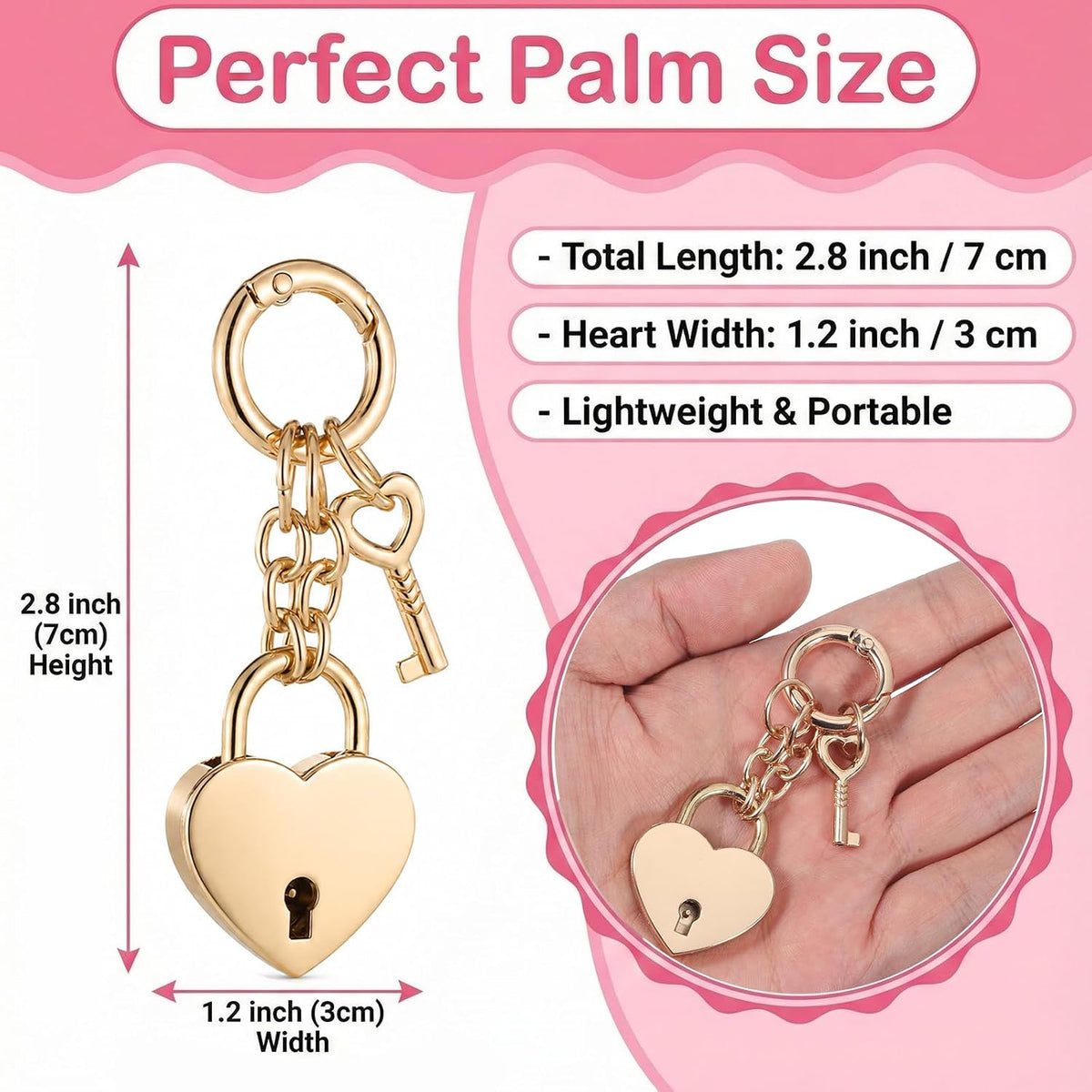 Tucnoeu Colgantes para bolso de candado de corazón - Accesorios de...
