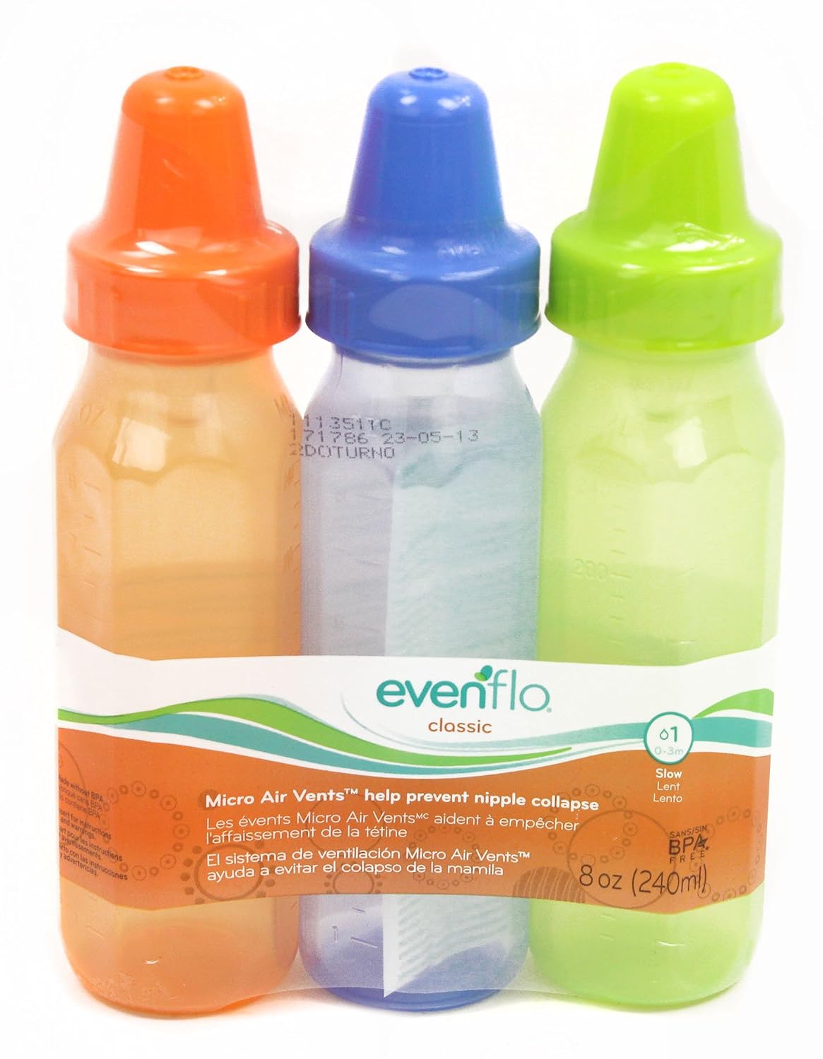 Evenflo 3 unidades Classic Light Tint Nurser, 8 onzas