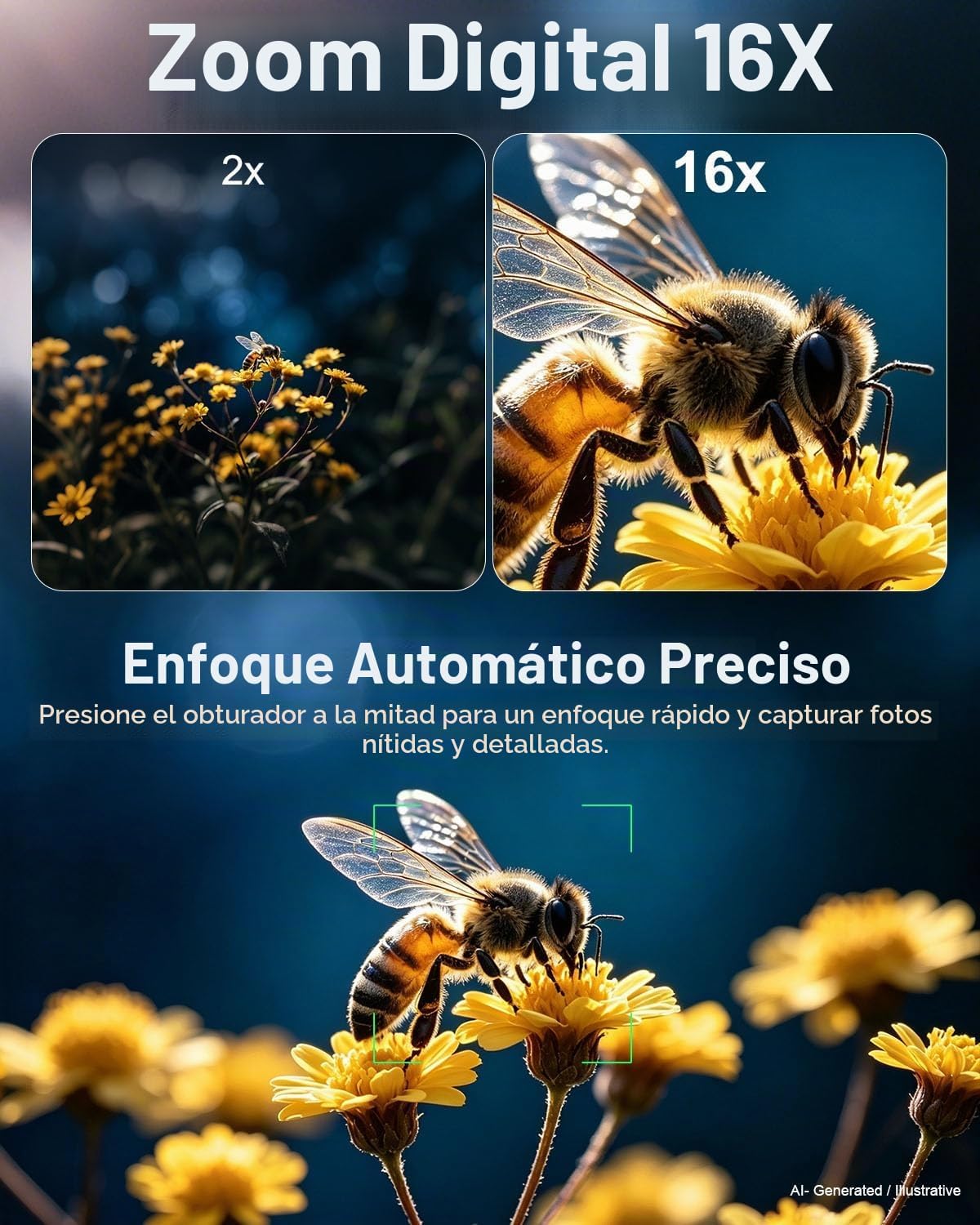 Cámara digital True 8K 64MP para fotografía con micrófono (negro) |...