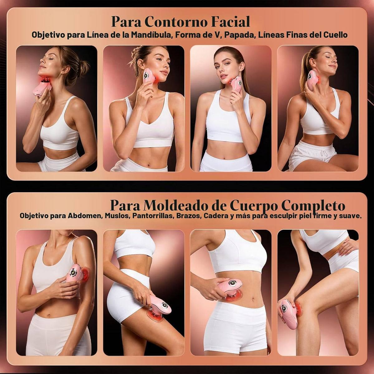 Cepillo linfático eléctrico para contorno facial para mandíbula y c...