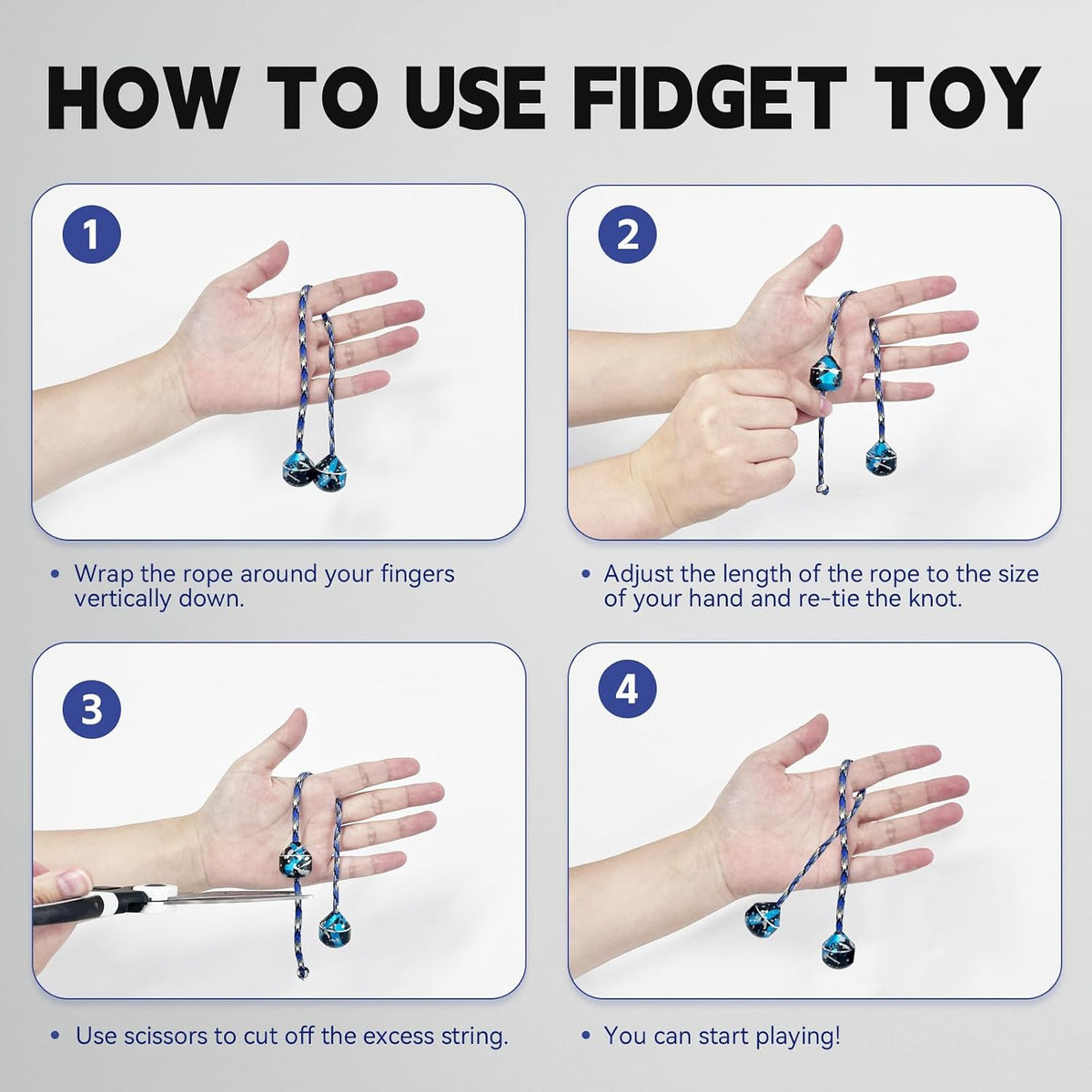 Fidget Beads EDC - Juguete para aliviar la ansiedad, juguete de met...