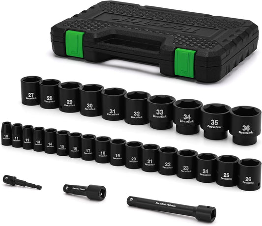 TecoTek 30 piezas de juego de dados de impacto superficial métrico...