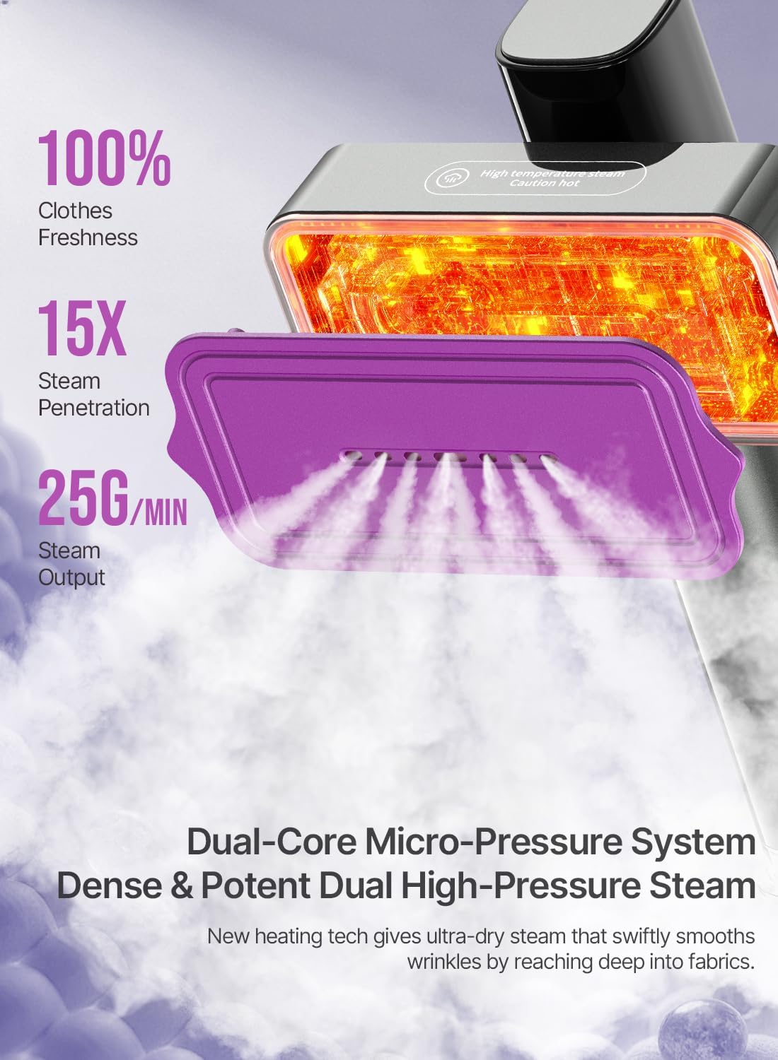 Vaporizador para ropa, vaporizador de ropa de 1200 W, plancha de va...