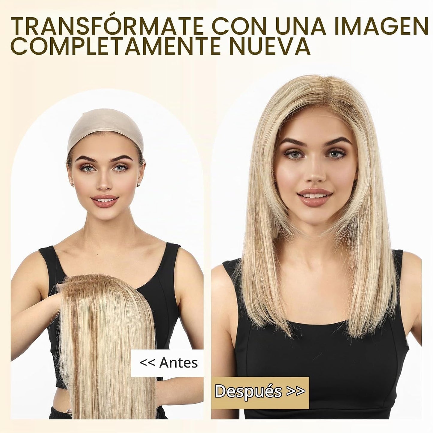 Wear but free KKU - Pelucas de cabello 100% humano para mujer, pelu...