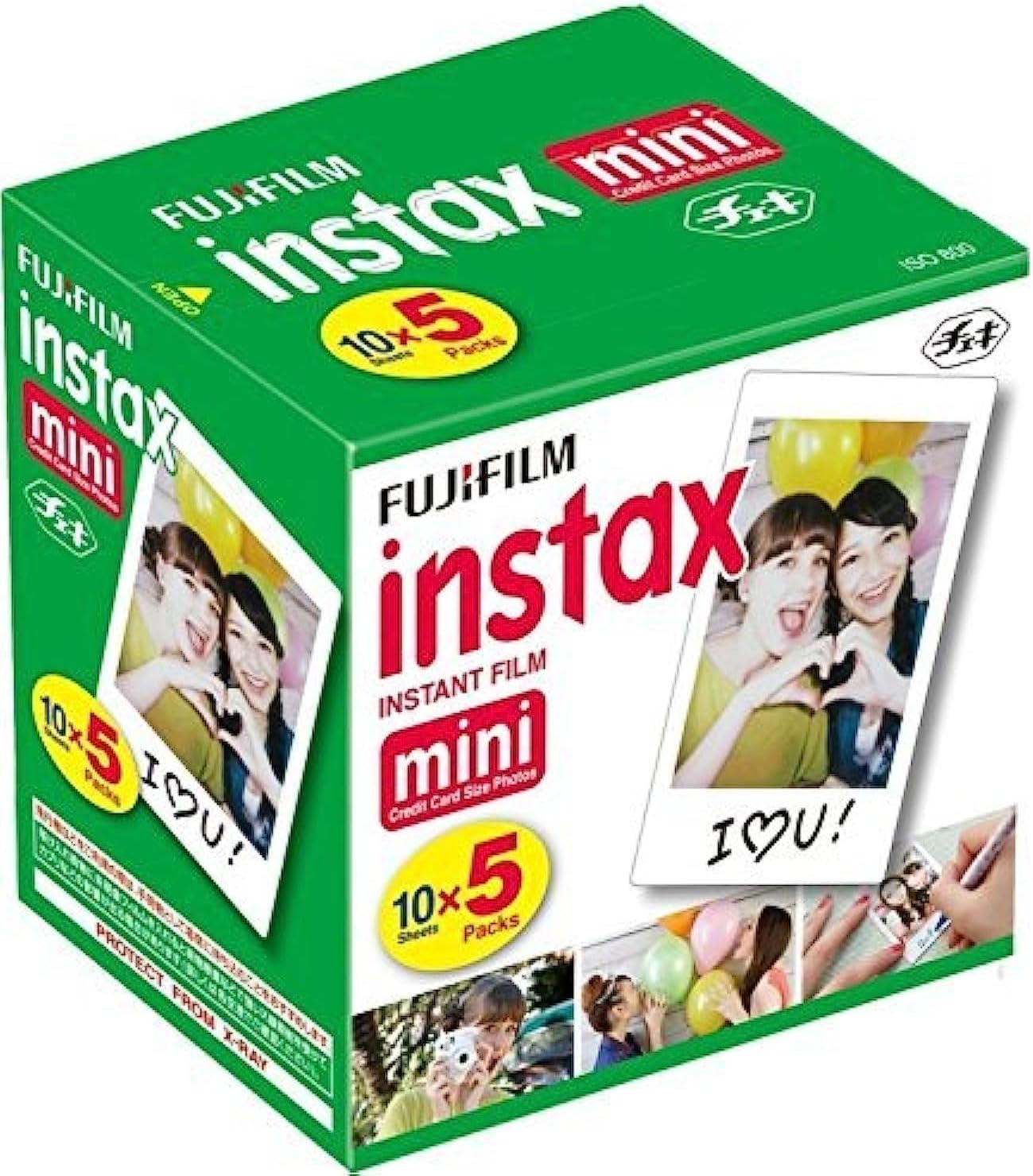 Fujifilm Película instantánea Instax Mini, 10 hojas x 5 paquetes (t...