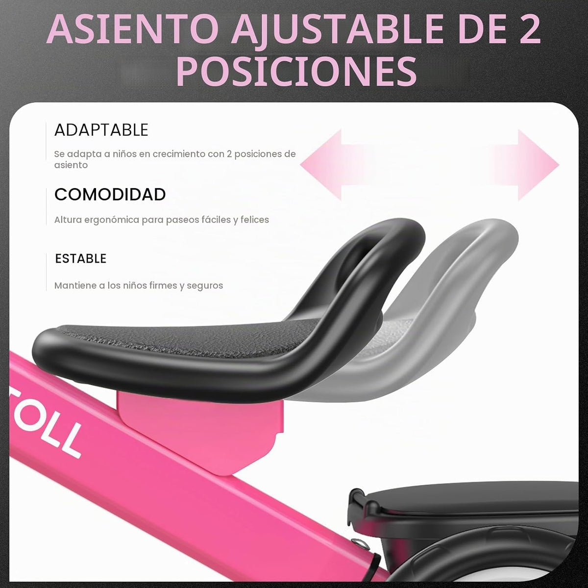 Umatoll Triciclo para niñas pequeñas de 2 a 5 años, bicicleta ajust...