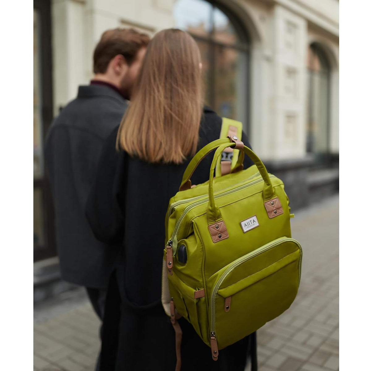 AIITA - Mochila de pañales, bolsa de pañales multifuncional con cam...