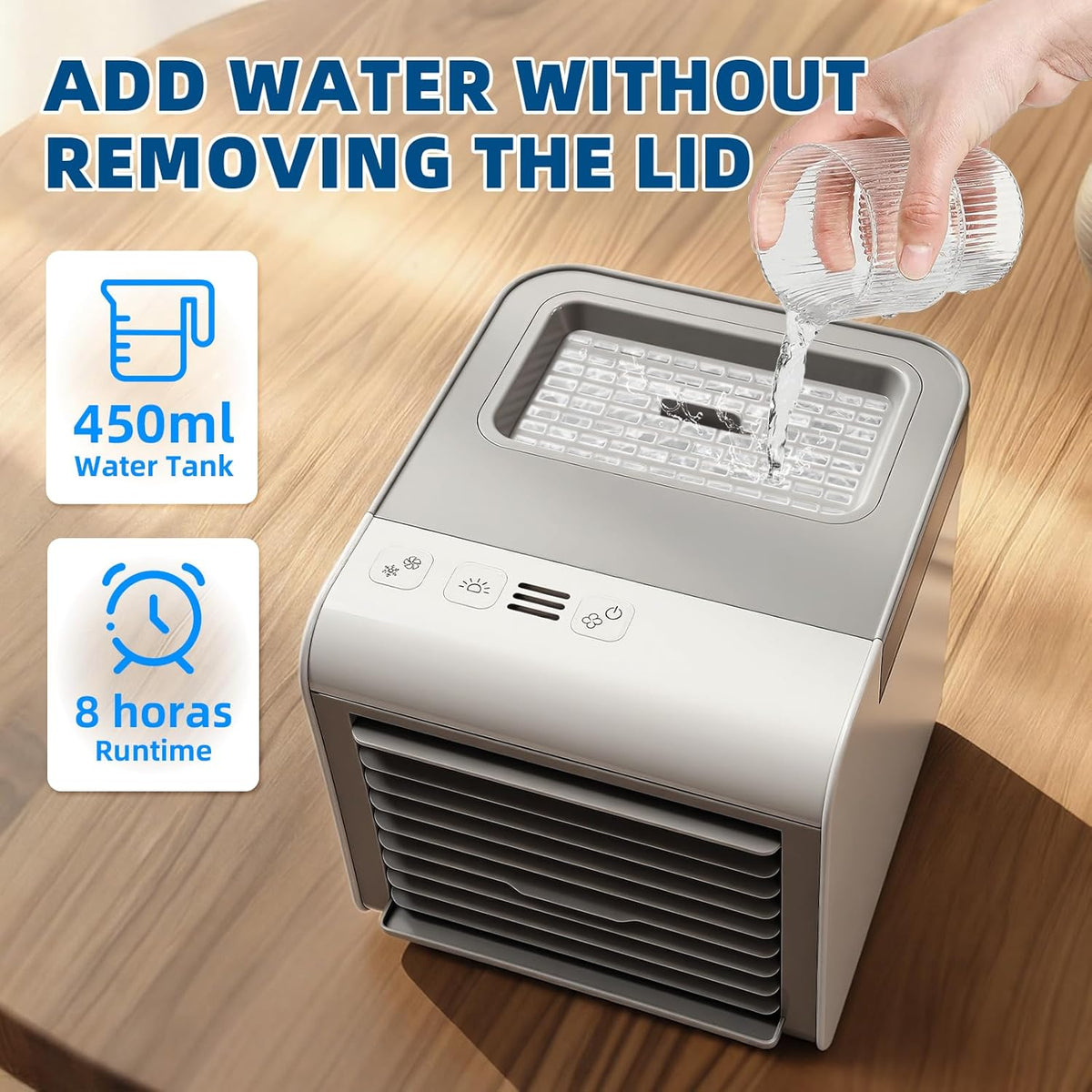Ventilador de aire acondicionado portátil, mini enfriador de aire 4...