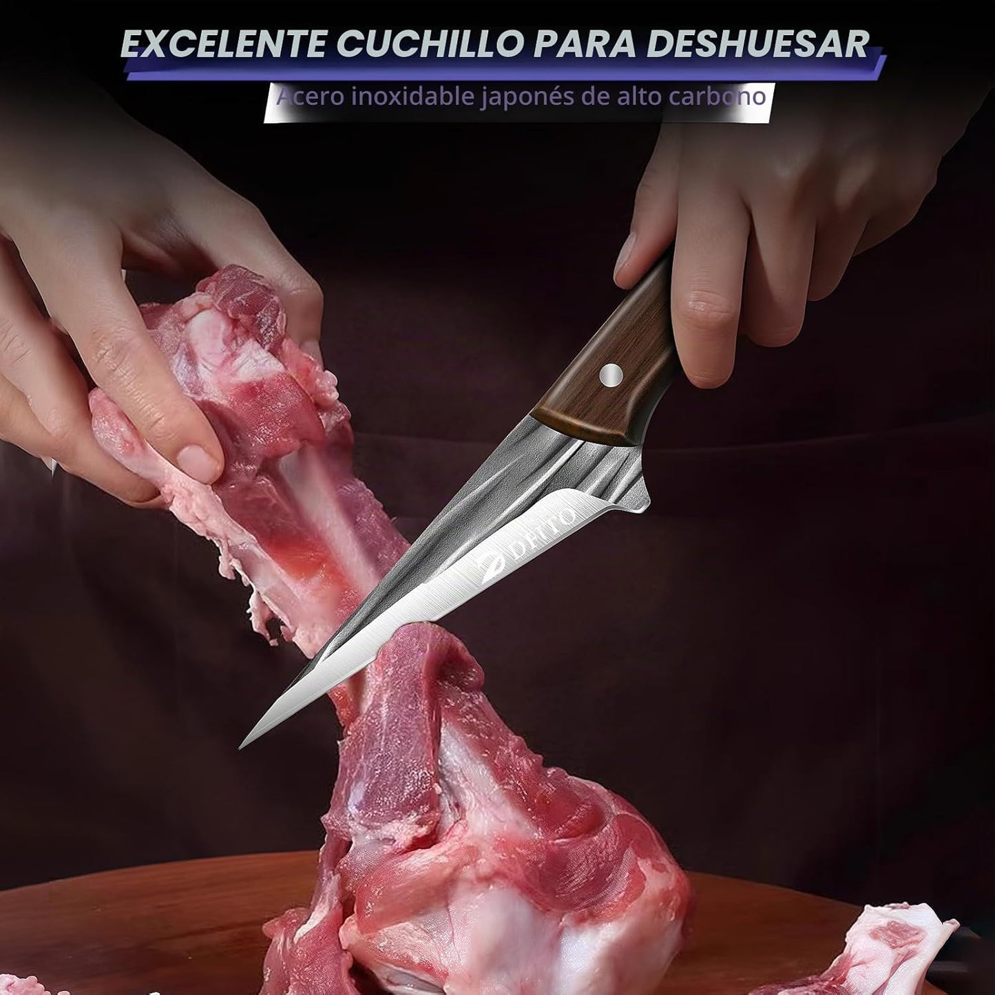 Dfito Juego de cuchillos de carnicero, juego de cuchillos de cocina...