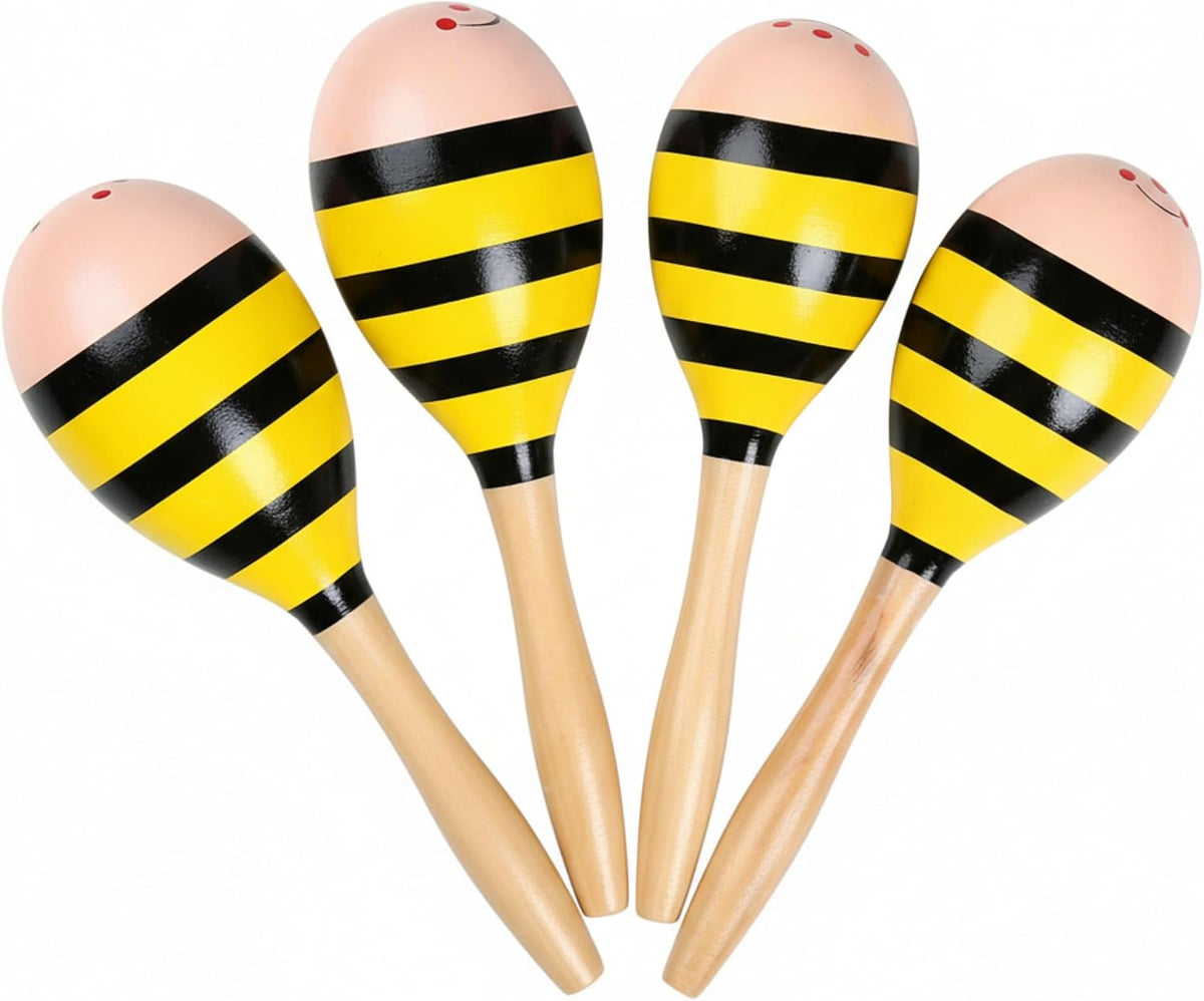 4 piezas Maracas, instrumento de maraca de madera de 9 pulgadas
