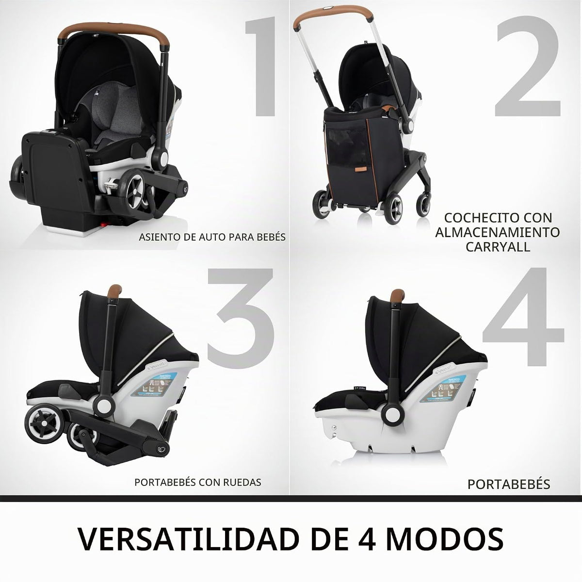 Evenflo Gold Shyft DualRide con almacenamiento Carryall Combo de as...