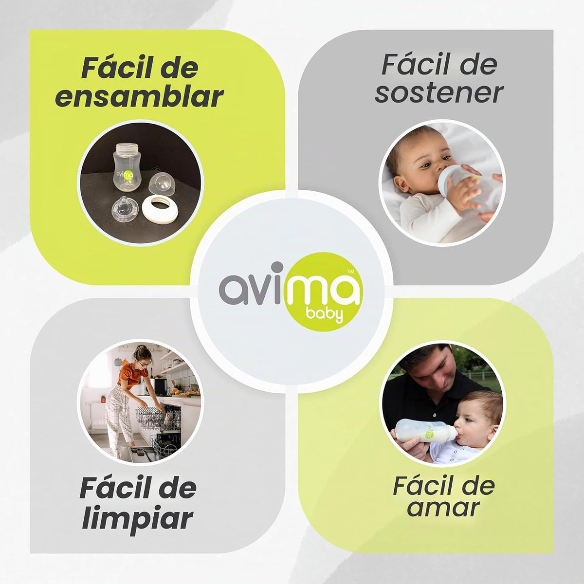 Avima - Biberones anticólicos para bebé \u2013 4 oz, tetinas de flu...