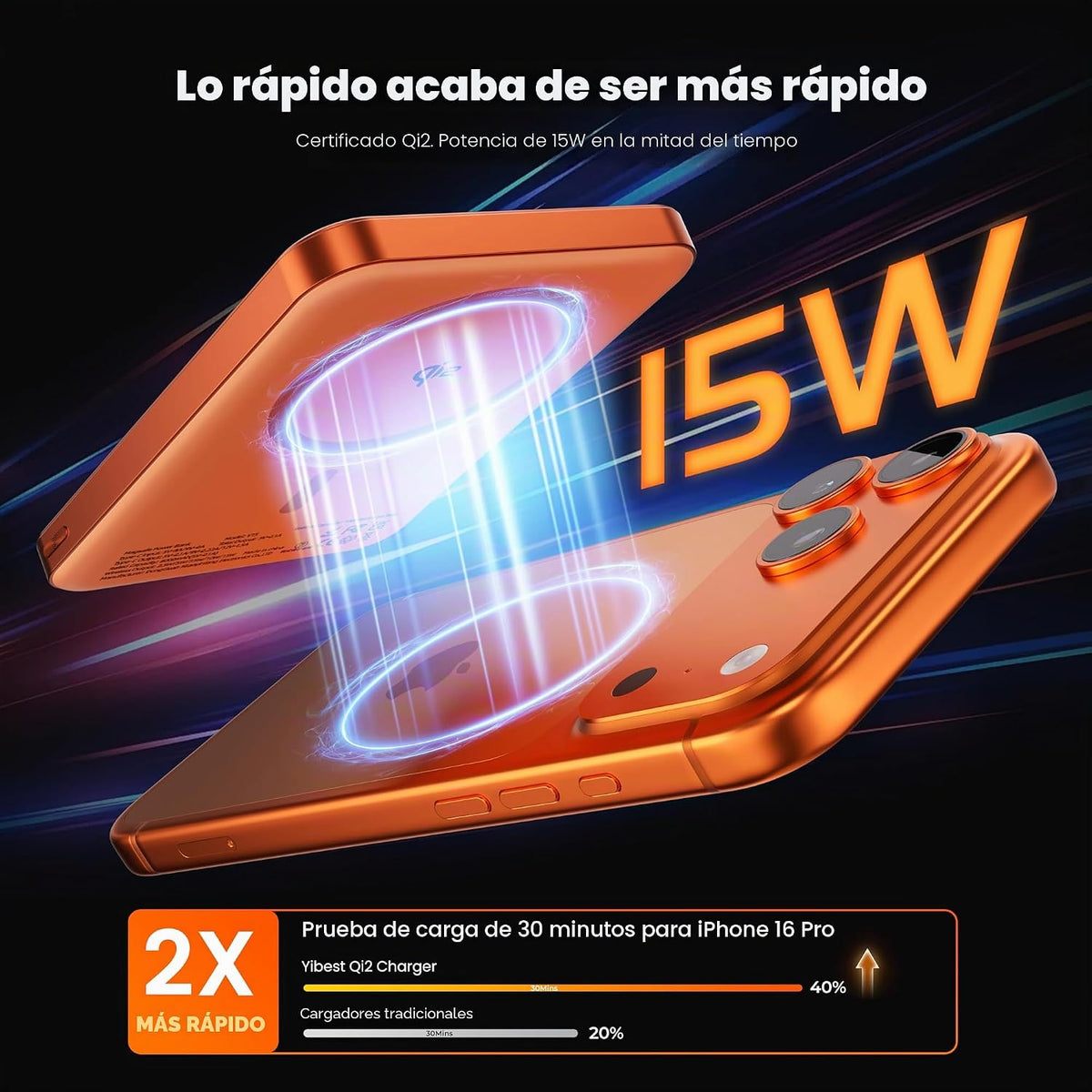 Catmart Qi2 - Banco de energía magnético certificado 10000mAh, carg...