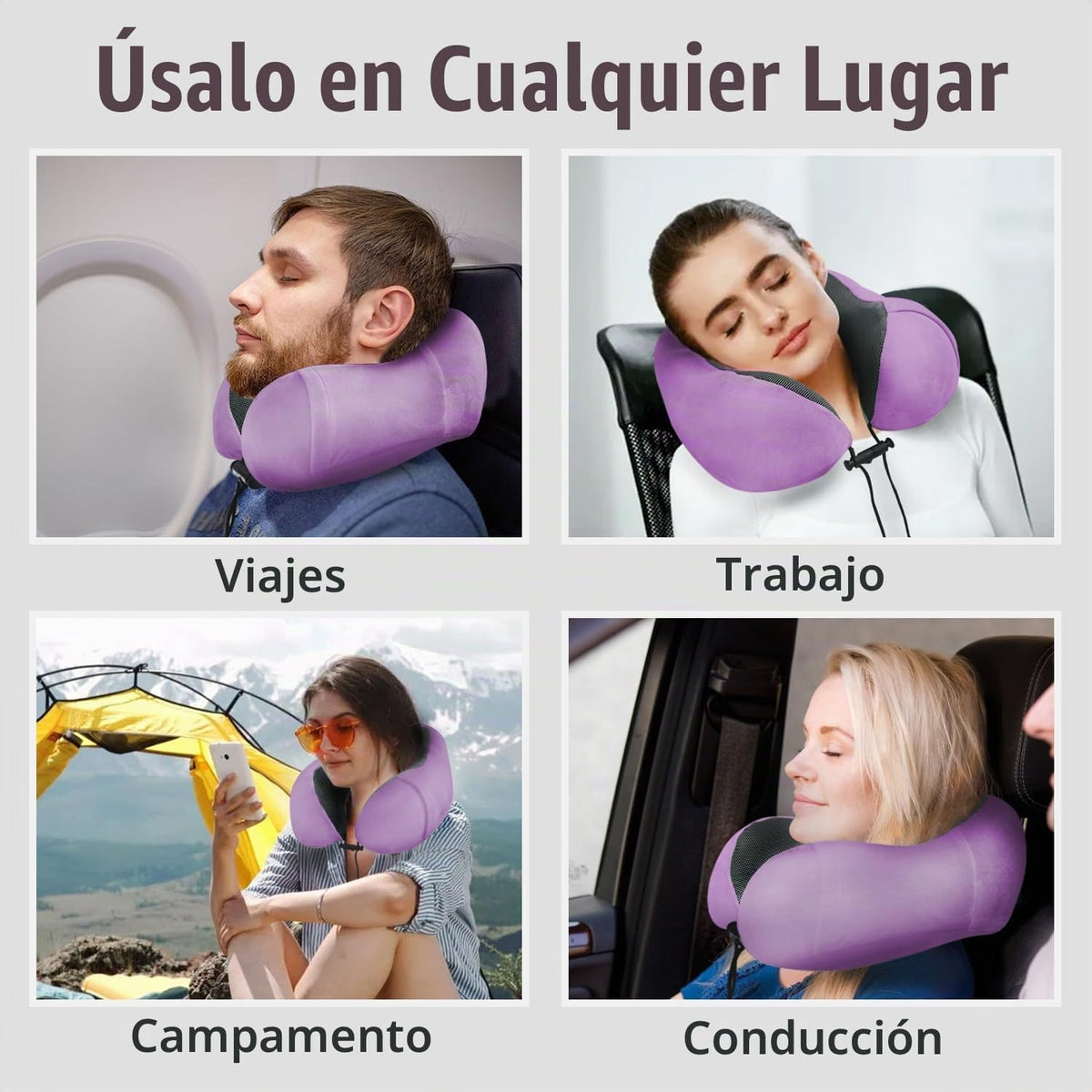 Elvodosia Almohada de viaje, almohada de cuello de espuma viscoelás...