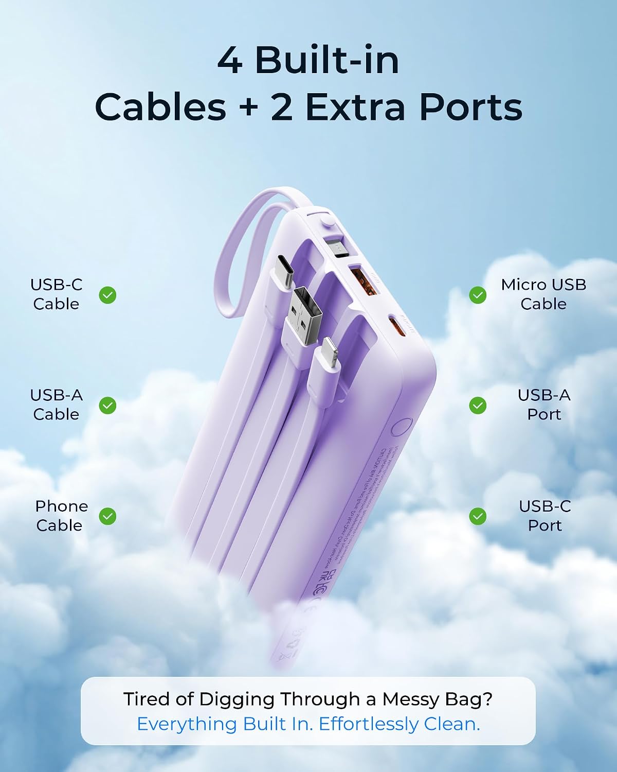 VRURC Cargador portátil delgado de 20000 mAh, 22.5 W PD de carga rá...