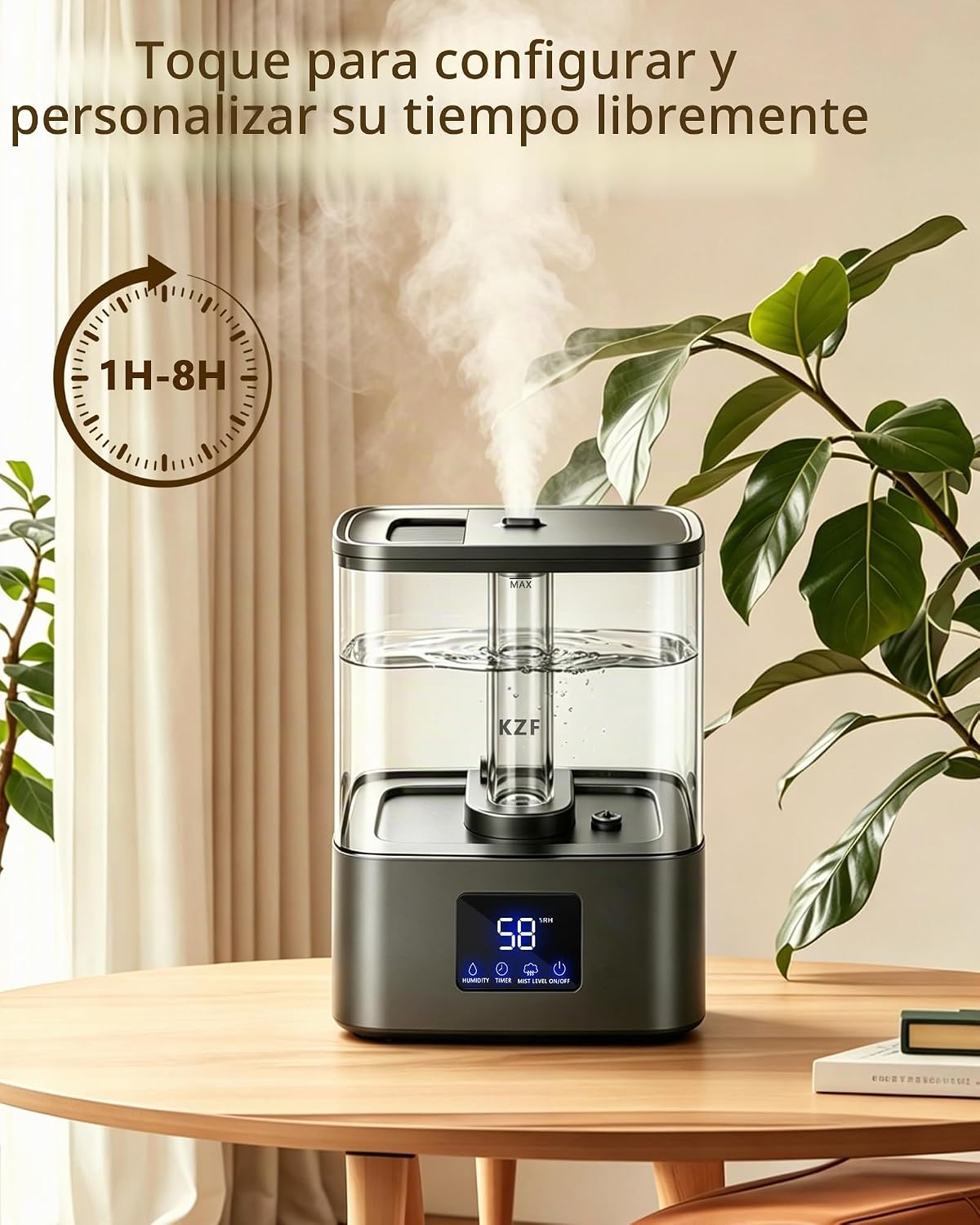 KZF Humidificadores para dormitorio, humidificador de niebla fría d...
