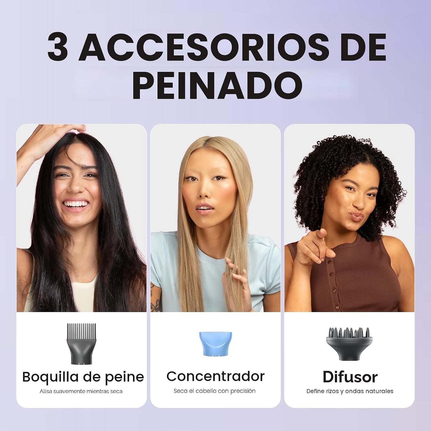 Wavytalk - Secador de pelo iónico soplado con difusor para cabello...