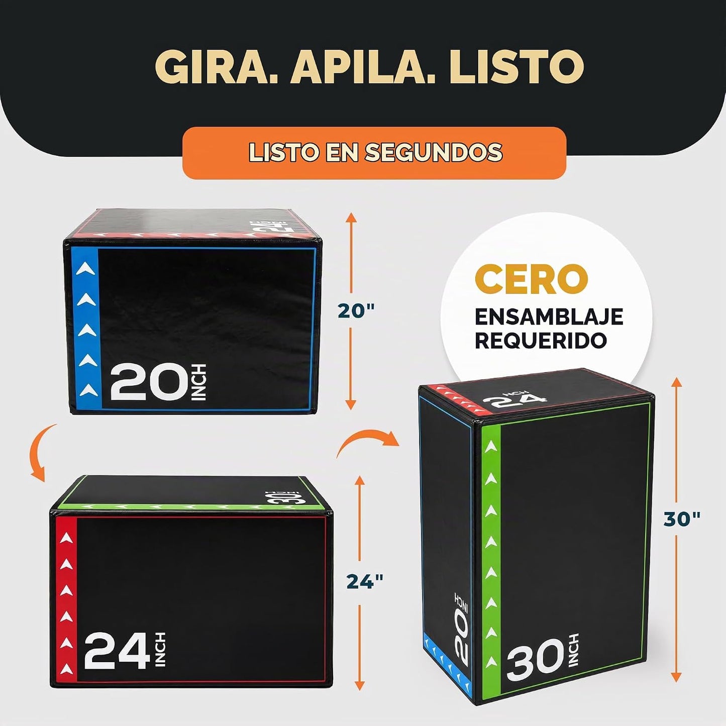 BalanceFrom Caja de salto pliométrica de espuma 3 en 1 para gimnasi...