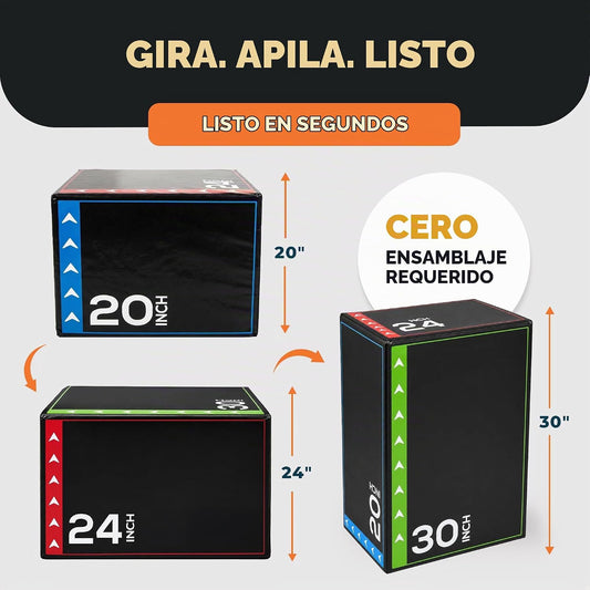 BalanceFrom Caja de salto pliométrica de espuma 3 en 1 para gimnasi...