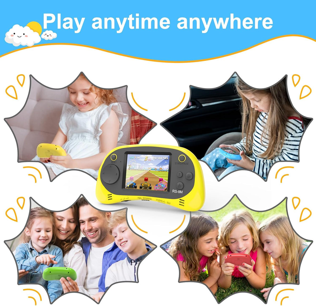 EASEGMER Reproductor de juegos de mano para niños, 220 juegos integ...