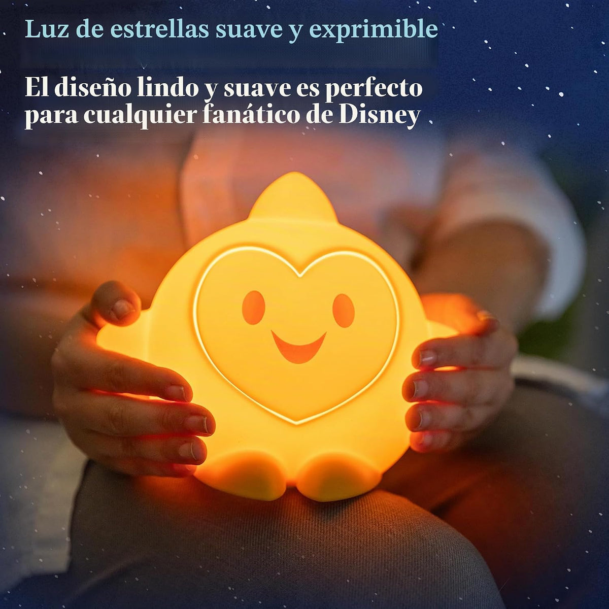 Disney Wish Squishy Light, luz nocturna para niños, lámpara USB, fu...