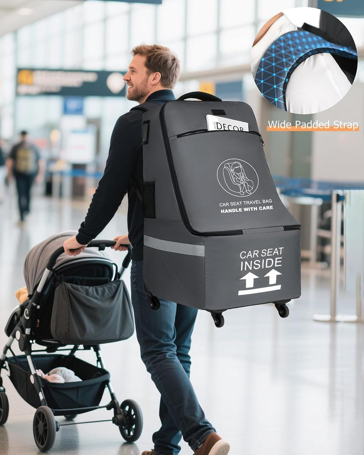 MCBD Bolsa de viaje para asiento de automóvil para avión, mochila p...